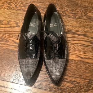 STUART WEITZMAN black and plaid loafers